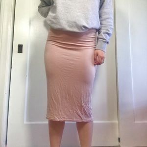 Missguided Pink Midi Skirt